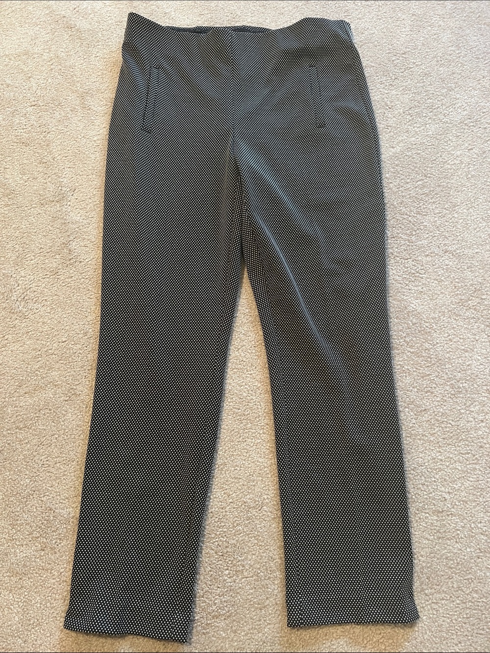 Chico's Ponte Double Dot Ankle Pants, black/ecru NWT, Chicos Size 1